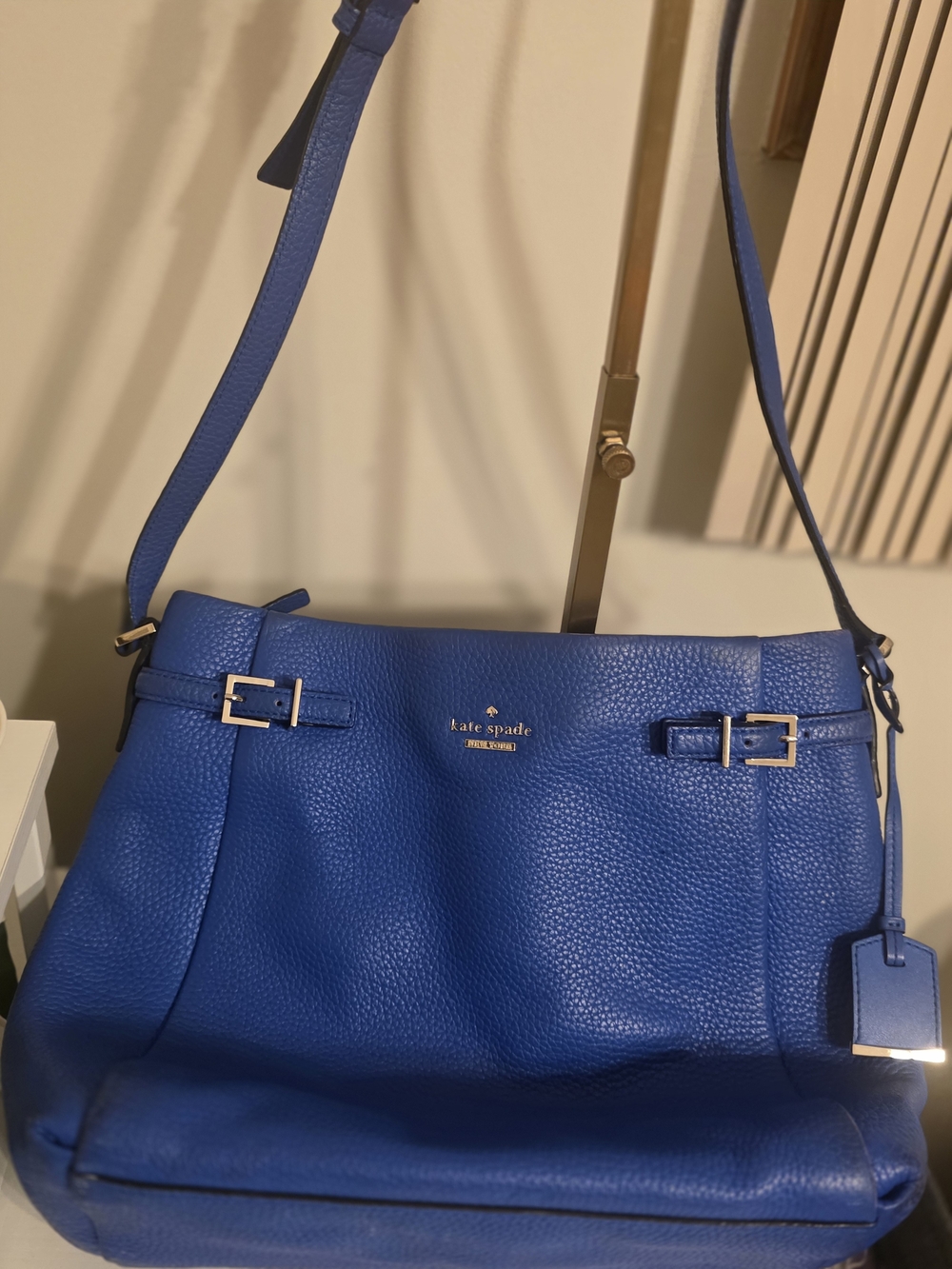 kate spade Cobalt Blue Pebbled Leather Shoulder Bag
